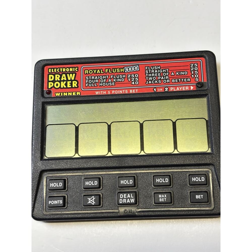 Vintage Royal Flush 5000 Electronic Draw Poker Hand Game Radio Shack. Works - Picture 2 of 11